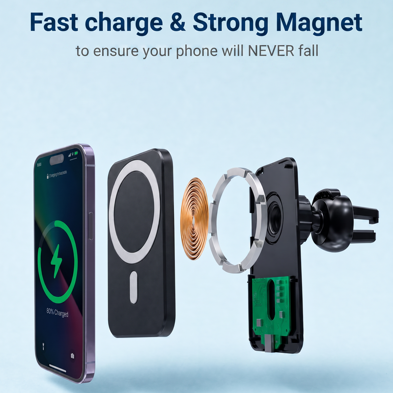 30W Magnetic Wireless Car Charger