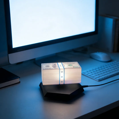Money Lamp — Levitating Cash Stack Light
