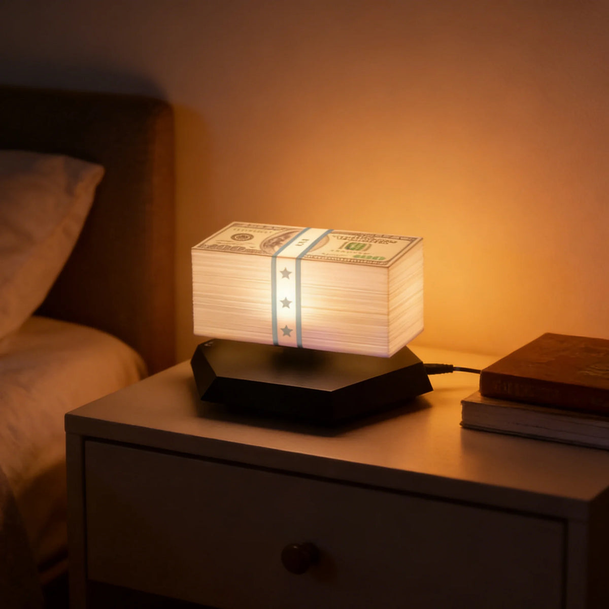 Money Lamp — Levitating Cash Stack Light
