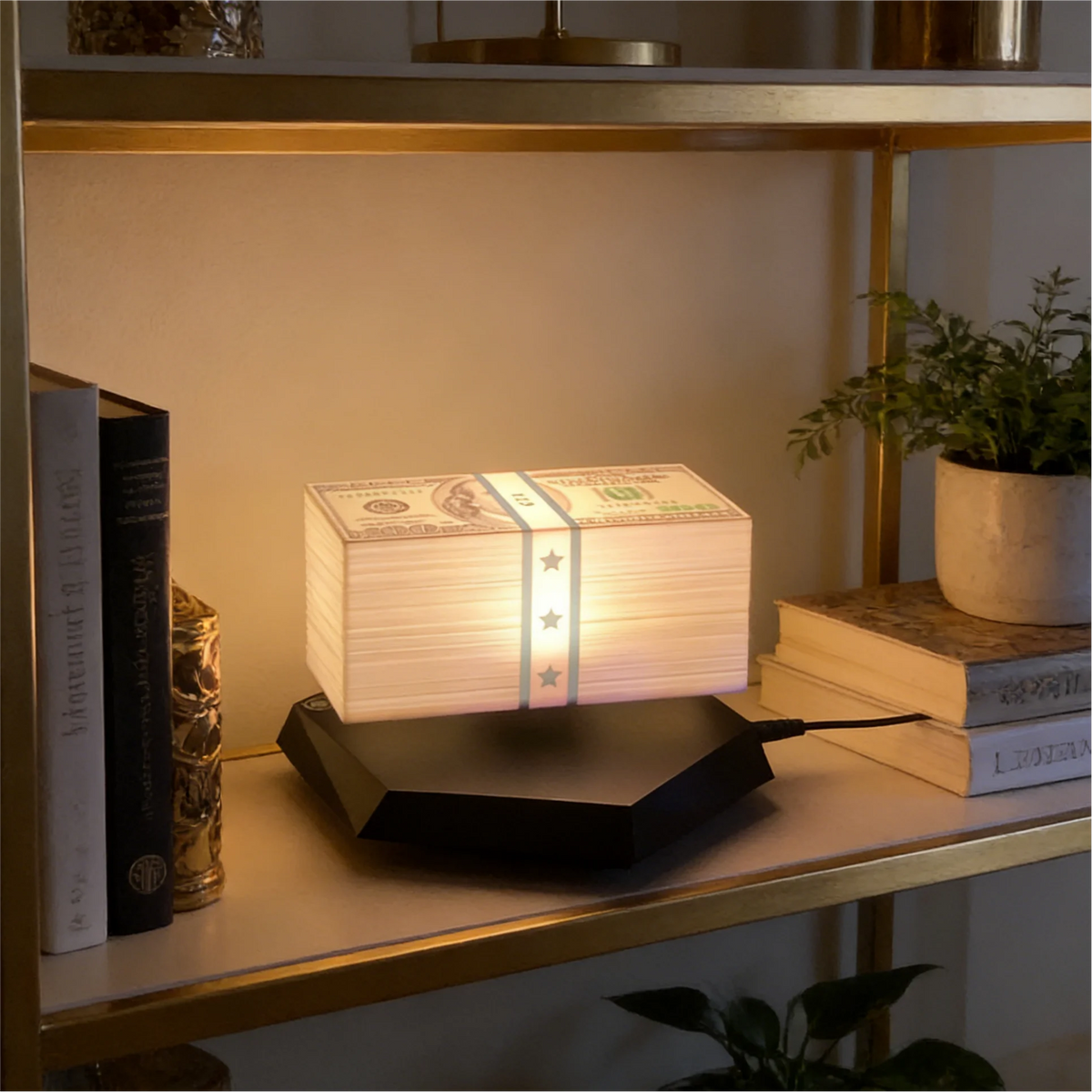 Money Lamp — Levitating Cash Stack Light