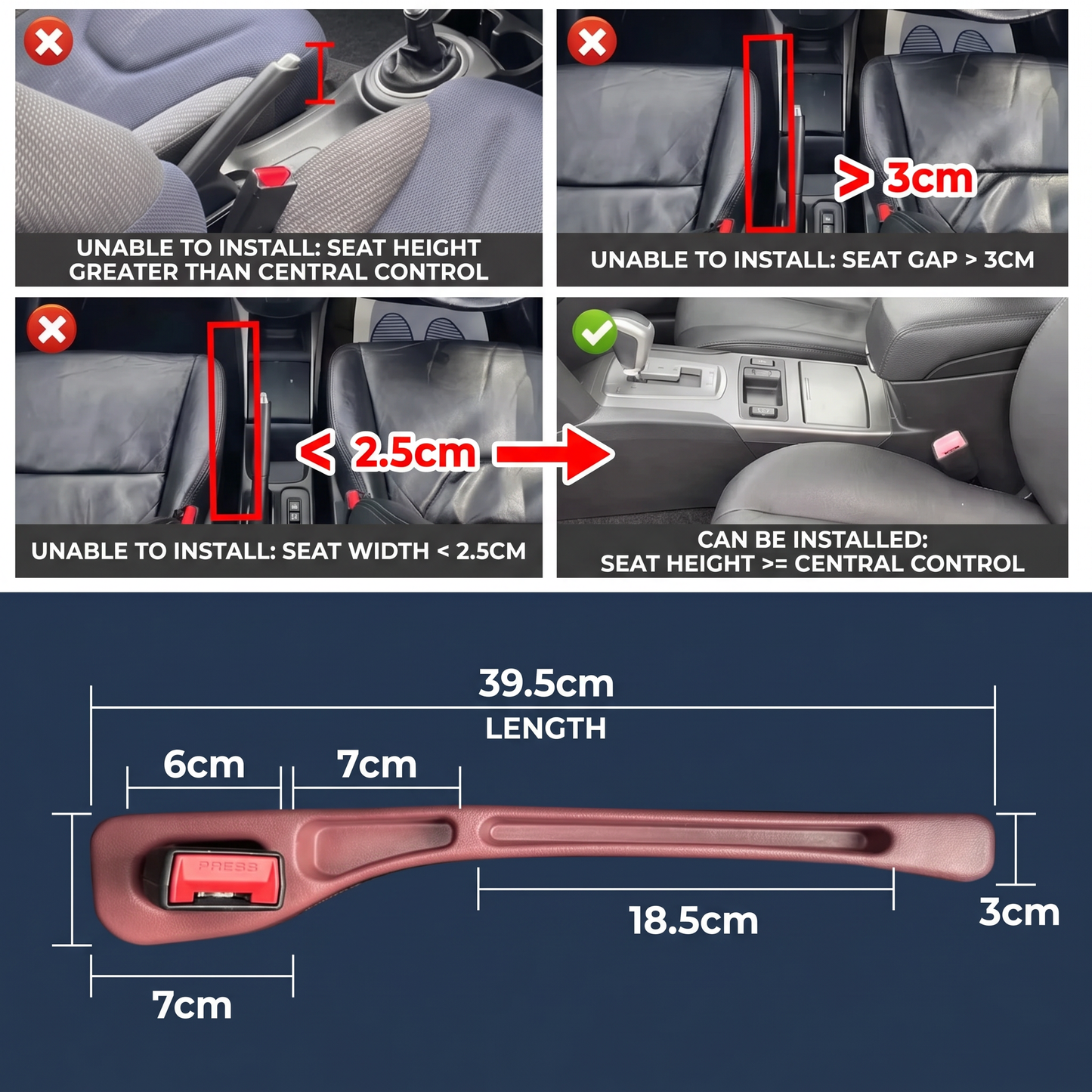Seat Gap Filler & Side Organiser